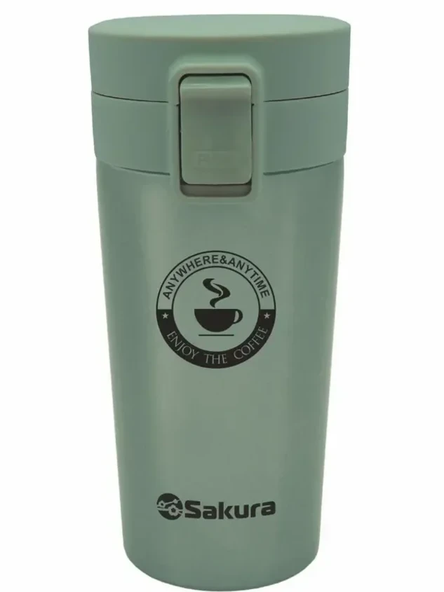 Термокружка SAKURA TM-01-380GR Зеленый (0,38л,6,3*17,3см)