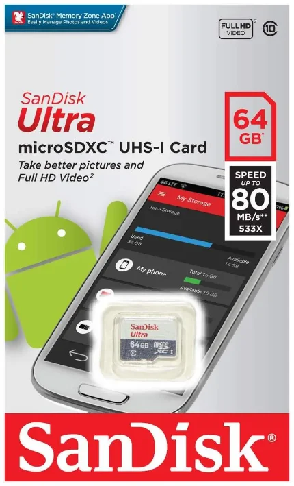 Фото для Карта памяти SanDisk Ultra (MicroSDXC) 64 Gb class 10 UHS-I(U1)