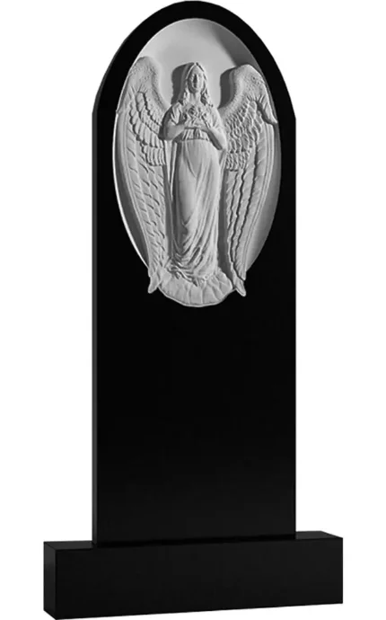 Фото для Гранитные памятники вертикальные резные черные ВАР-177 "Ангел" (премиум-класс)