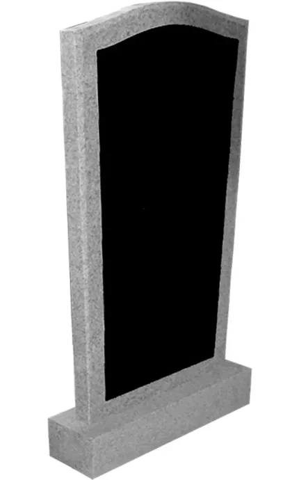 Памятник вертикальный из светло-серого гранита со вставкой из черного гранита ВБА-8