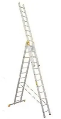 Фото для Трехсекционная лестница ПРОФИ алюминий 15,26 м ALUMET