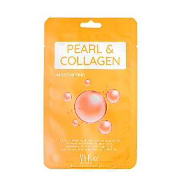 Маска для лица с экстрактом жемчуга и коллагена YU-r ME Pearl & Collagen Sheet Mask, 25 г.