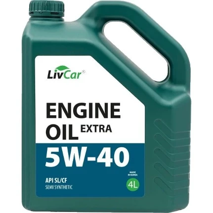 Фото для Масло моторное LivCar Engine Oil Extra 5w40, полусинтетическое API SL/CF, универсальное, 4л, арт. LC2610540-004