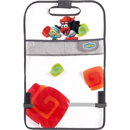 Фото для Накидка защитная (кикмат) Autoprofi Смешарики, на спинку сиденья, для защиты от детских ног, ПВХ, чёрный/прозрачный, арт. SM/KMT