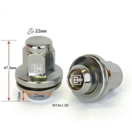 Фото для Гайка Cr M14X1,50 Хром высота 46 мм Прессшайба Toyota LC100, 200, LeXus 570 D=22мм 734848 Cr