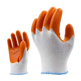 Перчатки нейлоновые с нитрил.покрытием оранжевый 12шт.