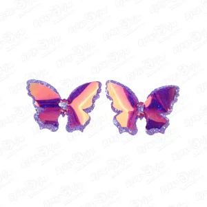 Заколки бабочки с двойными крыльями неоновые в ассортименте