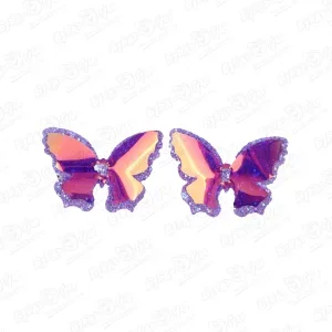 Фото для Заколки бабочки с двойными крыльями неоновые в ассортименте