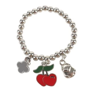 Фото для Браслет с подвесками-вишенками в серебристом цвете