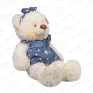 Фото для Игрушка мягкая медведь в платье и с бантиком 58см