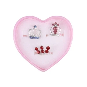 Фото для Набор колец в шкатулке Короны со стразами 3шт