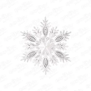 Украшение елочное Снежинка серебряная матовая 11см