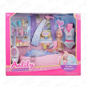 Кукла Anlily с набором Ванная комната с 3лет