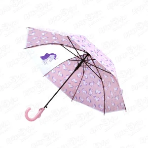 Зонт Lanson Toys с единорогом розовый