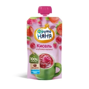 Фото для Кисель ФрутоНяня клубника-малина 130г с 12мес