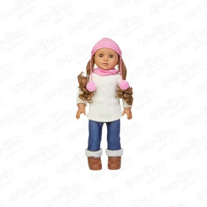 Кукла в теплом костюмчике русые волосы 45см