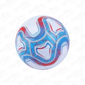 Фото для Мяч футбольный белый с красно-голубым узором