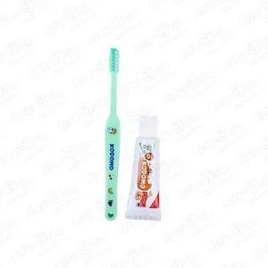 Набор зубная паста-щетка KODOMO апельсин 15г с 3-6лет