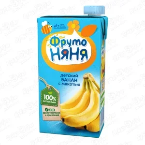 Фото для Сок ФрутоНяня банан с мякотью 500мл с 3лет