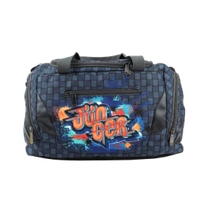 Фото для Сумка спортивная JUNGER с граффити с черными вставками темно-синяя