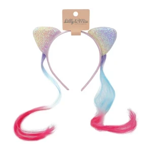 Фото для Ободок с ушками и цветными прядями