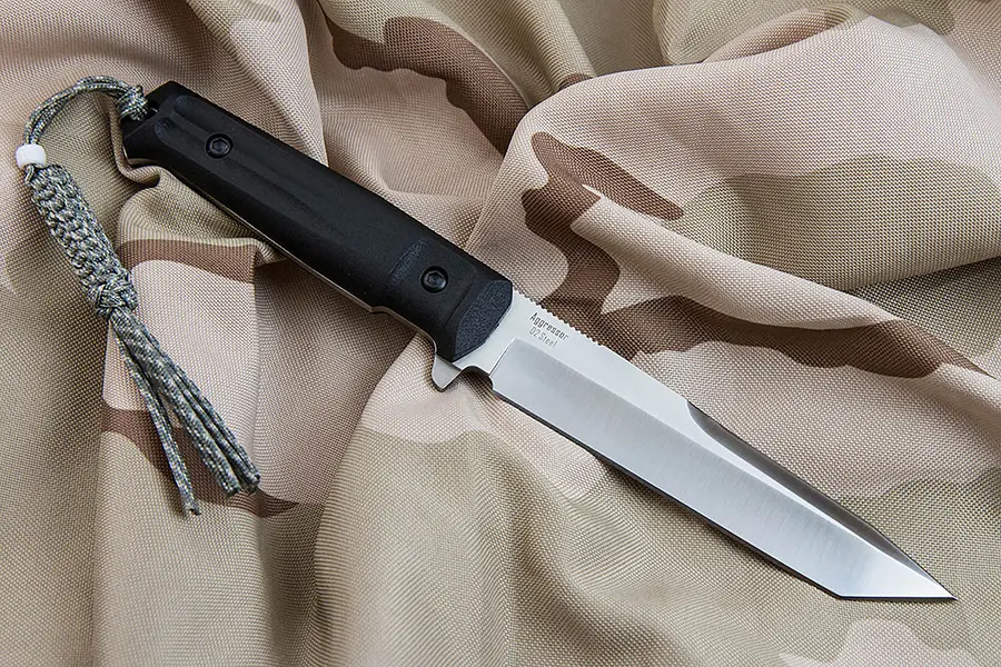Нож тактический Aggressor сталь 420НС SW черная рукоять (Кизляр)