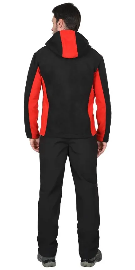 Фото для Куртка флисовая "СИРИУС-ТЕХНО" (флис дублированный) черная с красным (ЧЗ)
