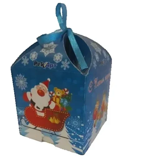 Новогодняя упаковка для конфет Подарочная коробка. 5 шт