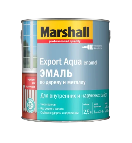 Фото для Эмаль для дерева и металла, на водной основе,белая, глянцевая Marshall Export Aqua 0,8 л AkzoNobel