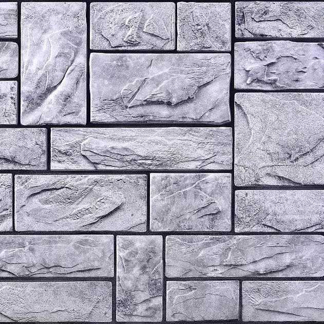 Панель декоративная ПВХ Камень пиленный настоящий серый 964*484