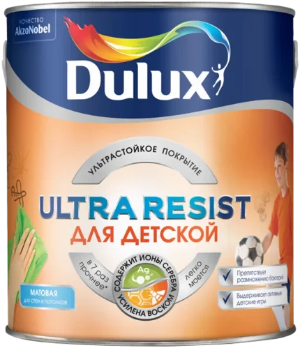 Краска в/д Для детской Dulux Ultra Resist BW 5 л AkzoNobel
