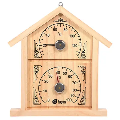 Термометр с гигрометром Банная станция Домик 23,6*22*2,5 см Банные штучки