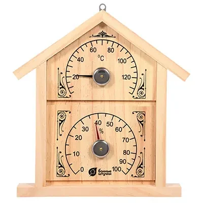 Термометр с гигрометром Банная станция Домик 23,6*22*2,5 см Банные штучки