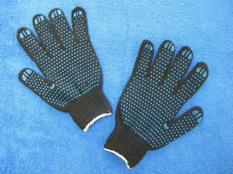 Перчатки 7кл., черные, точка "Зима"