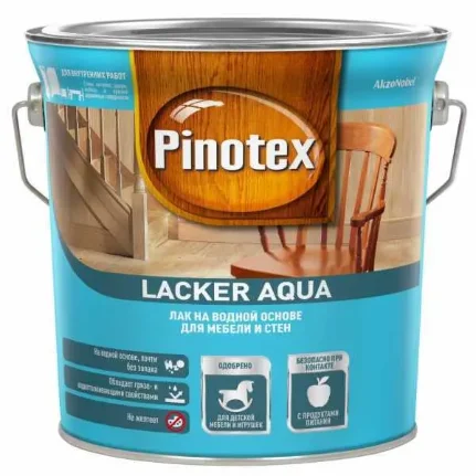 Фото для Лак водный для мебели и стен, глянцевый, 2,7 л Pinotex Lacker Aqua 70 AkzoNobel
