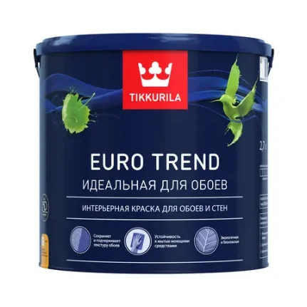 Фото для TIKKURILA Краска для обоев и стен матовая "Euro Trend" основа А 9 л