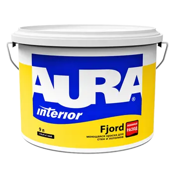 Краска в/д для стен и потолков влагостойкая "Aura Fjord" 0,9 л ЭСКАРО