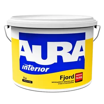 Фото для Краска в/д для стен и потолков влагостойкая "Aura Fjord" 0,9 л ЭСКАРО