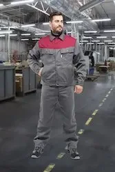 Фото для Костюм Аккорд серо-бордовый, куртка с брюками р.48-50. Рст. 1-2 Тракт