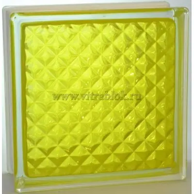 Стеклоблок Инка желтый 190*190*80 Glass Block