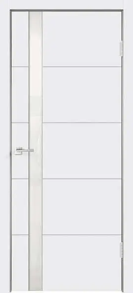 Полотно дверное белый RAL9003, стекло Z1 белое лакобель, врезка под замок. 600*2000 ДвериХолл