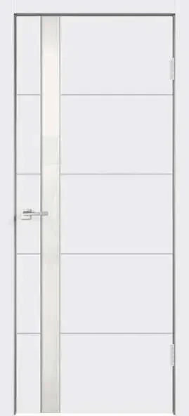 Фото для Полотно дверное белый RAL9003, стекло Z1 белое лакобель, врезка под замок. 600*2000 ДвериХолл
