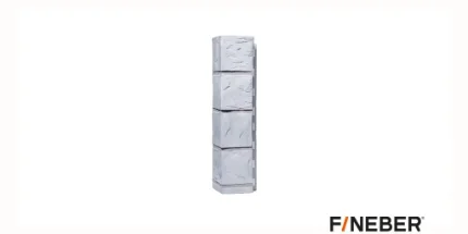 Фото для Наружный угол к фасадной панели FineBer Камень, мелованный белый 470*115*115 мм