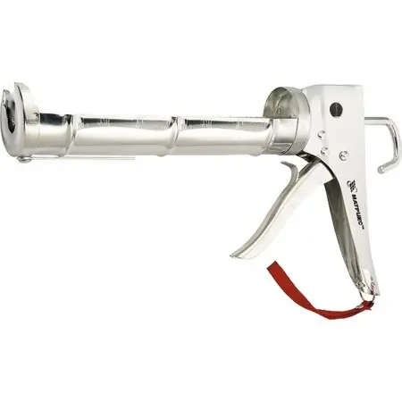 Пистолет д/герметиков "полуоткрытый", хромир., зубчатый шток 7 мм 310 мм MATRIX