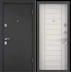 Дверь металлическая темно-серый букле графит,левая,МДФ дуб беленый С6-9,фурн.хром 950*2050*70 (2мм)