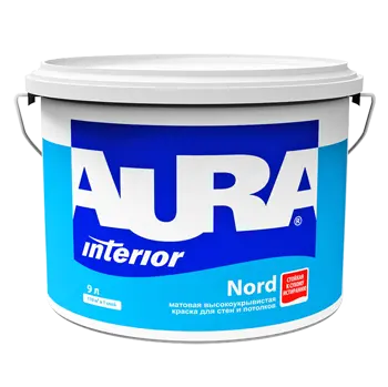 Краска в/д для стен и потолков матовая "Aura Nord" 9 л ЭСКАРО