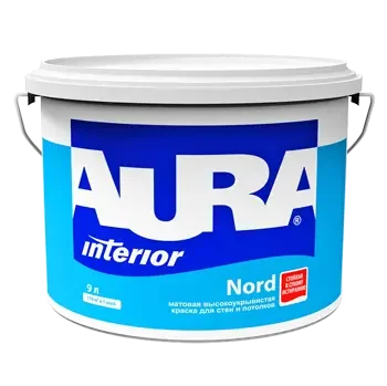 Фото для Краска в/д для стен и потолков матовая "Aura Nord" 9 л ЭСКАРО