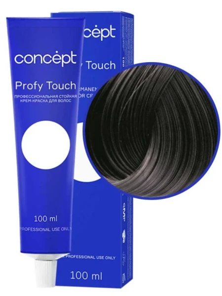 Фото для Concept Profy Touch 3.0 Профессиональная стойкая крем-краска для волос, тёмный шатен, 100 мл