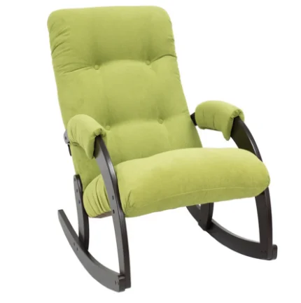 Фото для Кресло-качалка Неаполь Модель 11 (Венге-эмаль/Ткань Зеленый Apple Green)