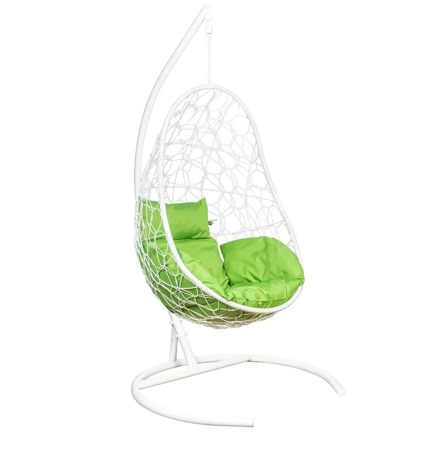 Кресло подвесное LESET АЖУР (Белый каркас/Зеленое яблоко подушка)